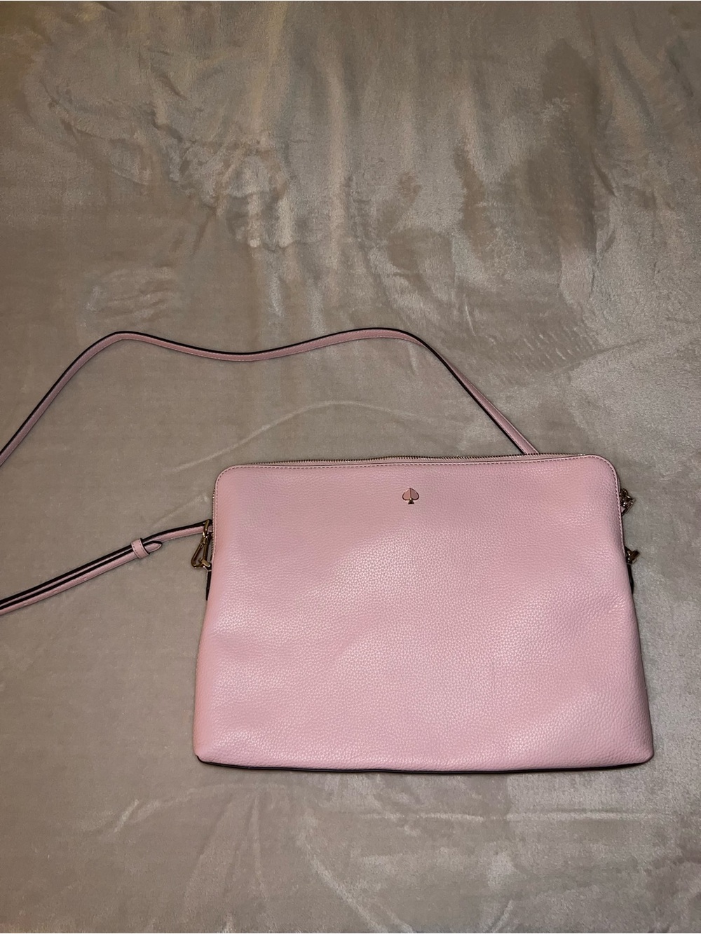 kate spade light pink pebbled leather crossbody bag